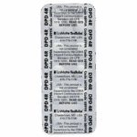 A blister pack labeled LaMotte TesTabs Chlorine DPD #4 RAPID with safety information, contact details, and code 6909 printed repeatedly on the packaging. The tablets inside are not visible.